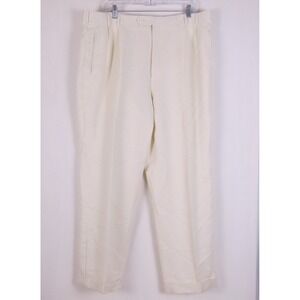 BACHRACH Men's Lightweight Corduroy Pants Size 40x30 Cream Pleated Cuffed New